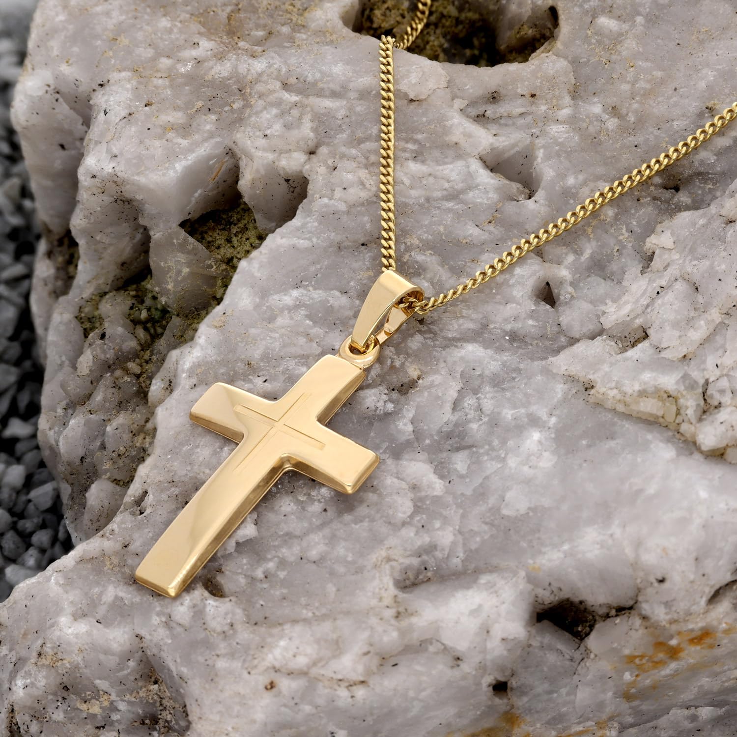 trendor Halsketten 21158 Kreuz Gold 333 mit Kette