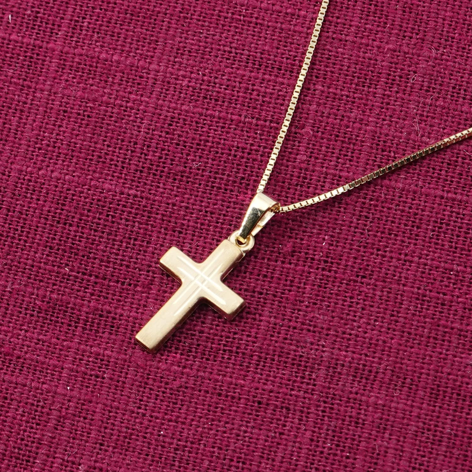 trendor 41804 Kinder Kreuz Halskette Gold 333 42 cm