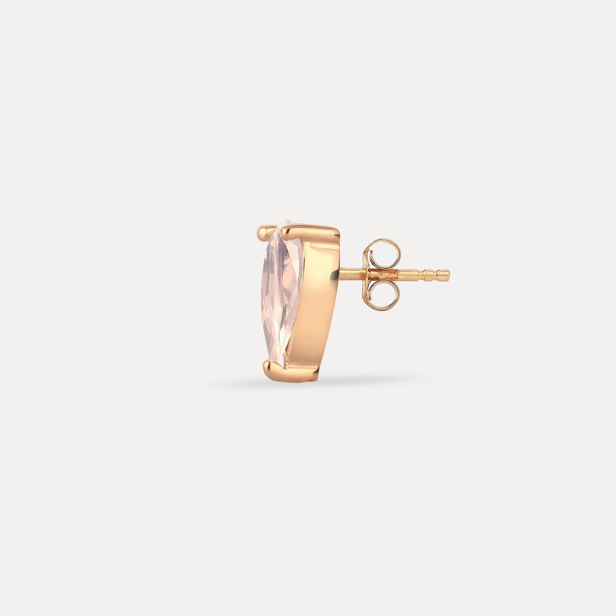 Stilnest Balance Drop Ohrstecker 585 Gold Rosenquarz