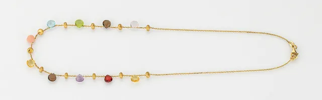 Eugen Rühle Colliers Collier Farbsteine 585 Gelbgold 42cm