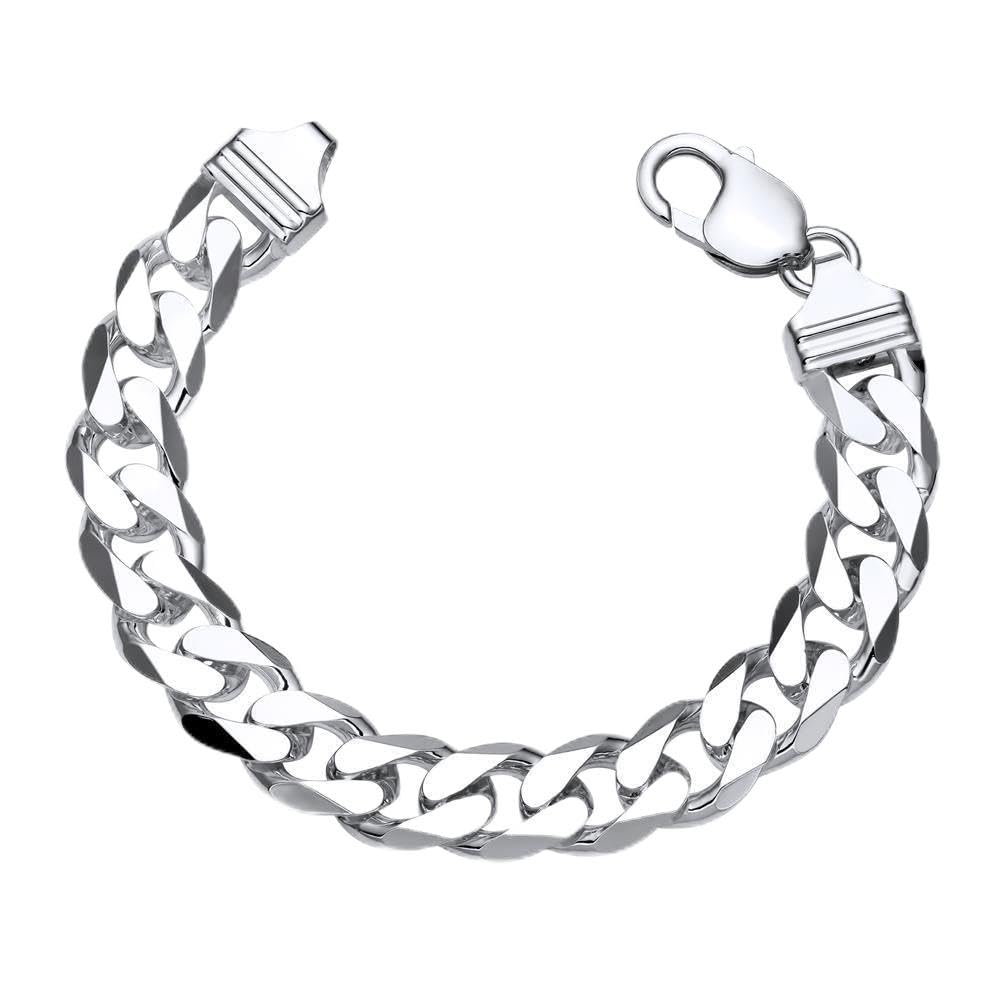 JEWLIX Panzerarmband 12mm Herren Silberarmband 25cm 925