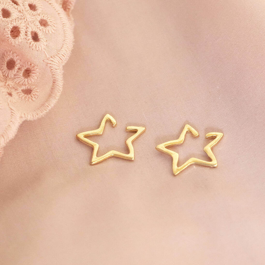 Joy by Corrine Smith Star Ear Cuffs Ohrklemmen Gold matt