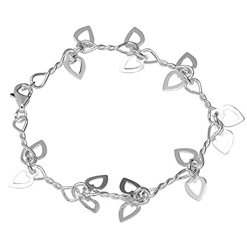 NKlaus Herz-in-Herz Armband Silber 925 20cm Damen