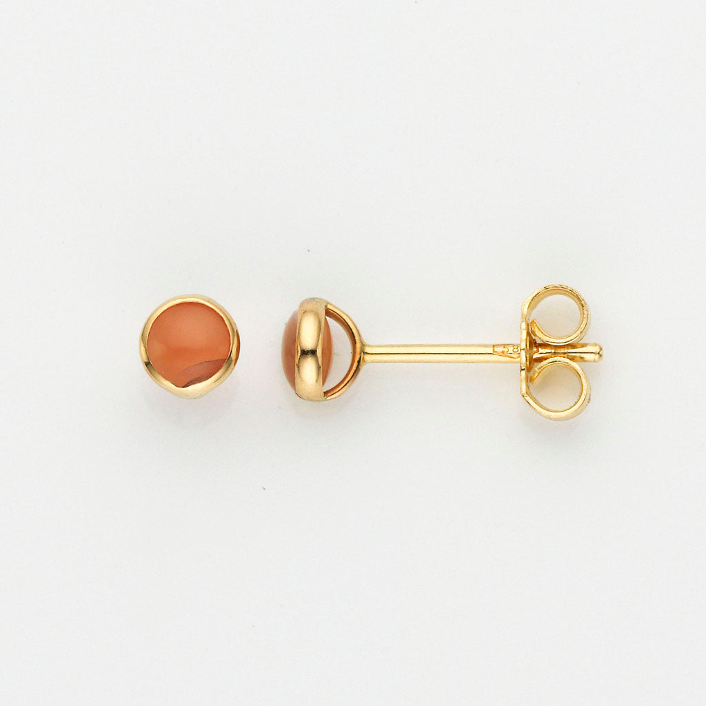 Eugen Rühle Mondstein Ohrstecker 4,5mm 585 Gelbgold orange
