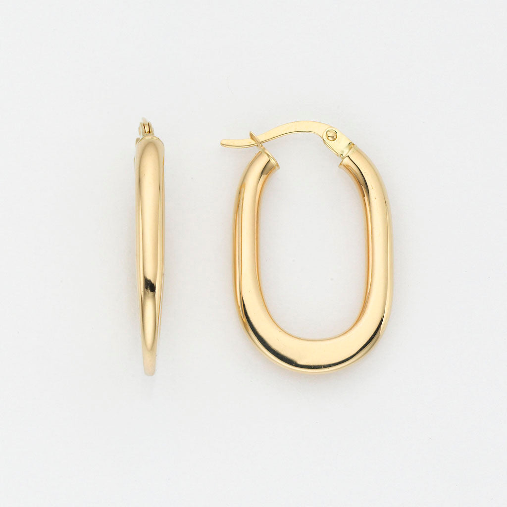 Eugen Rühle Bügel-Creolen oval 3x23,7mm Ohrringe Gelbgold