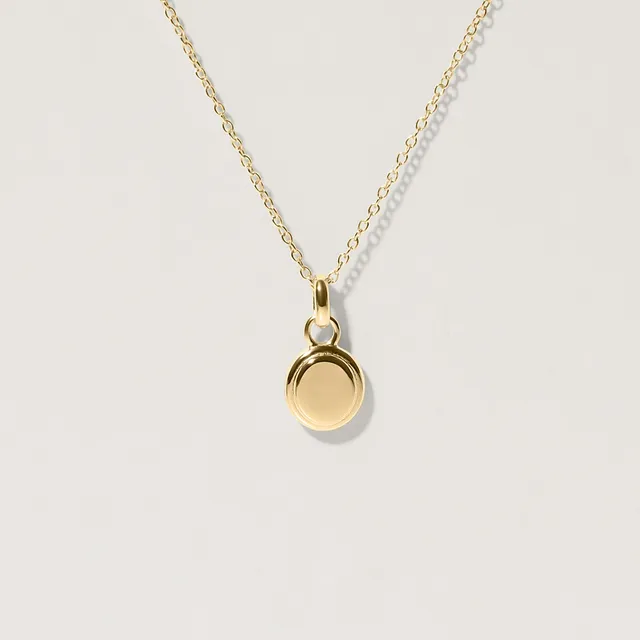 Stilnest Engravable Emblem Kette Halskette 585 Gold 45cm
