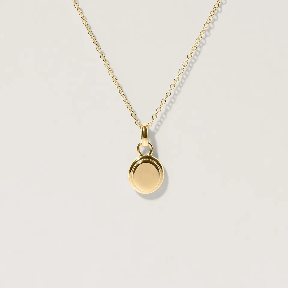 Stilnest Engravable Emblem Kette Halskette 585 Gold 45cm