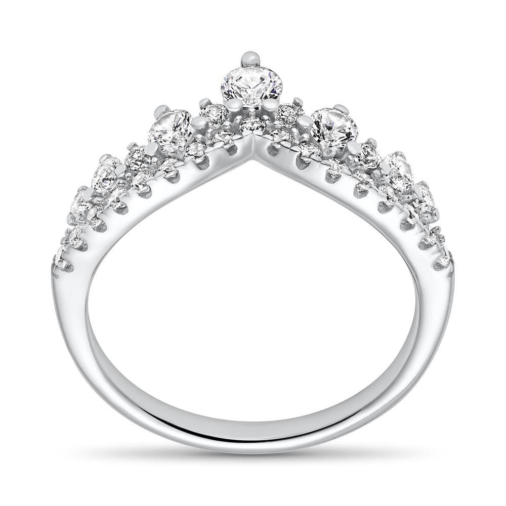JEWLIX Damenring 925 Silber Zirkonia Ring Größe 54
