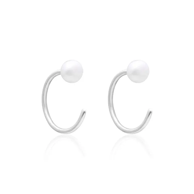 JEWLIX Ohrstecker Ear Cuffs Perle 925 Silber Süßwasserperle Paar