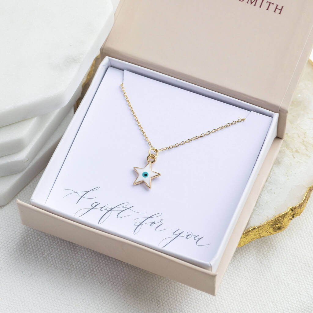 Joy by Corrine Smith Evil Eye Halskette Stern Gold