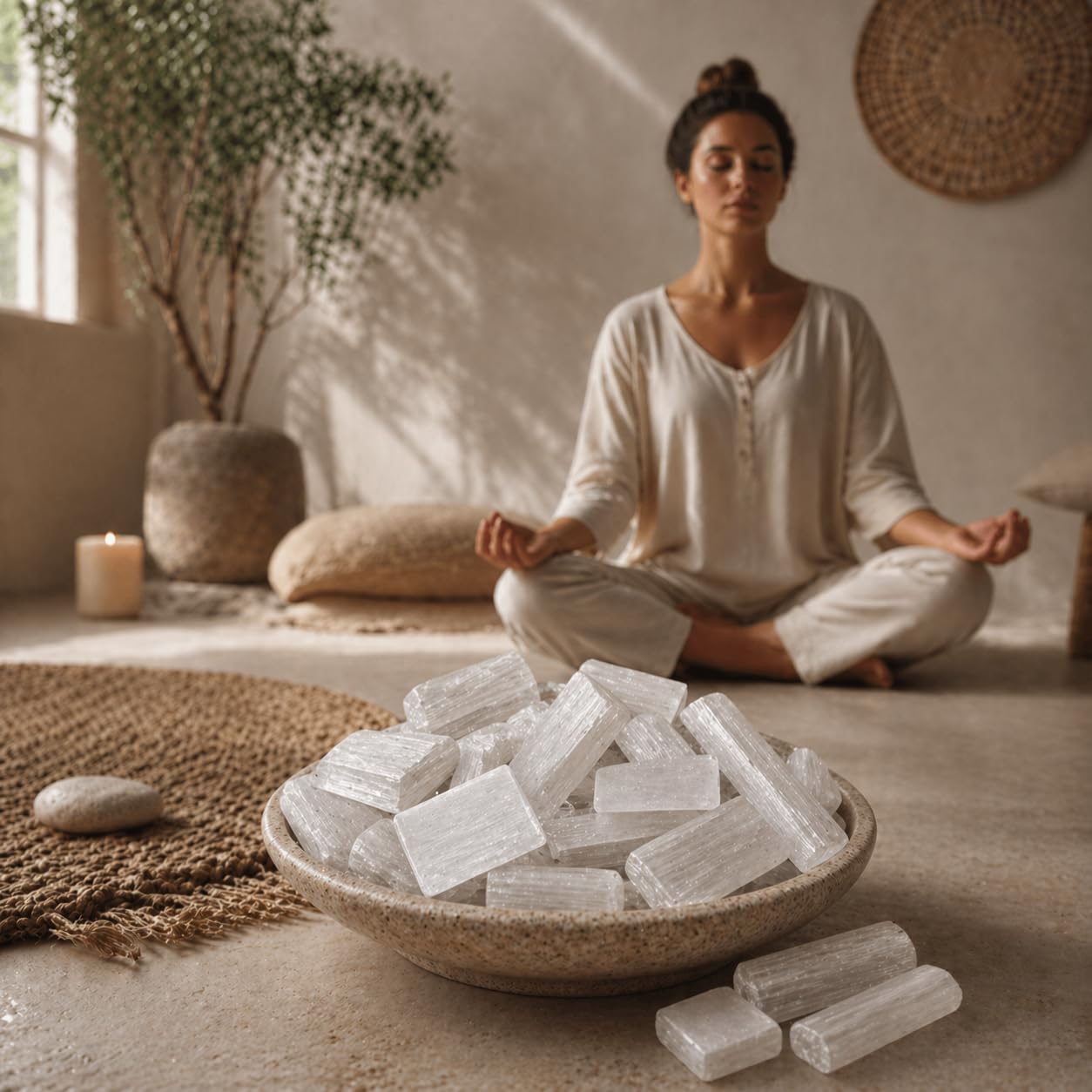 NKlaus Healing Crystals Selenit-Rohsteine 900g Heilsteine