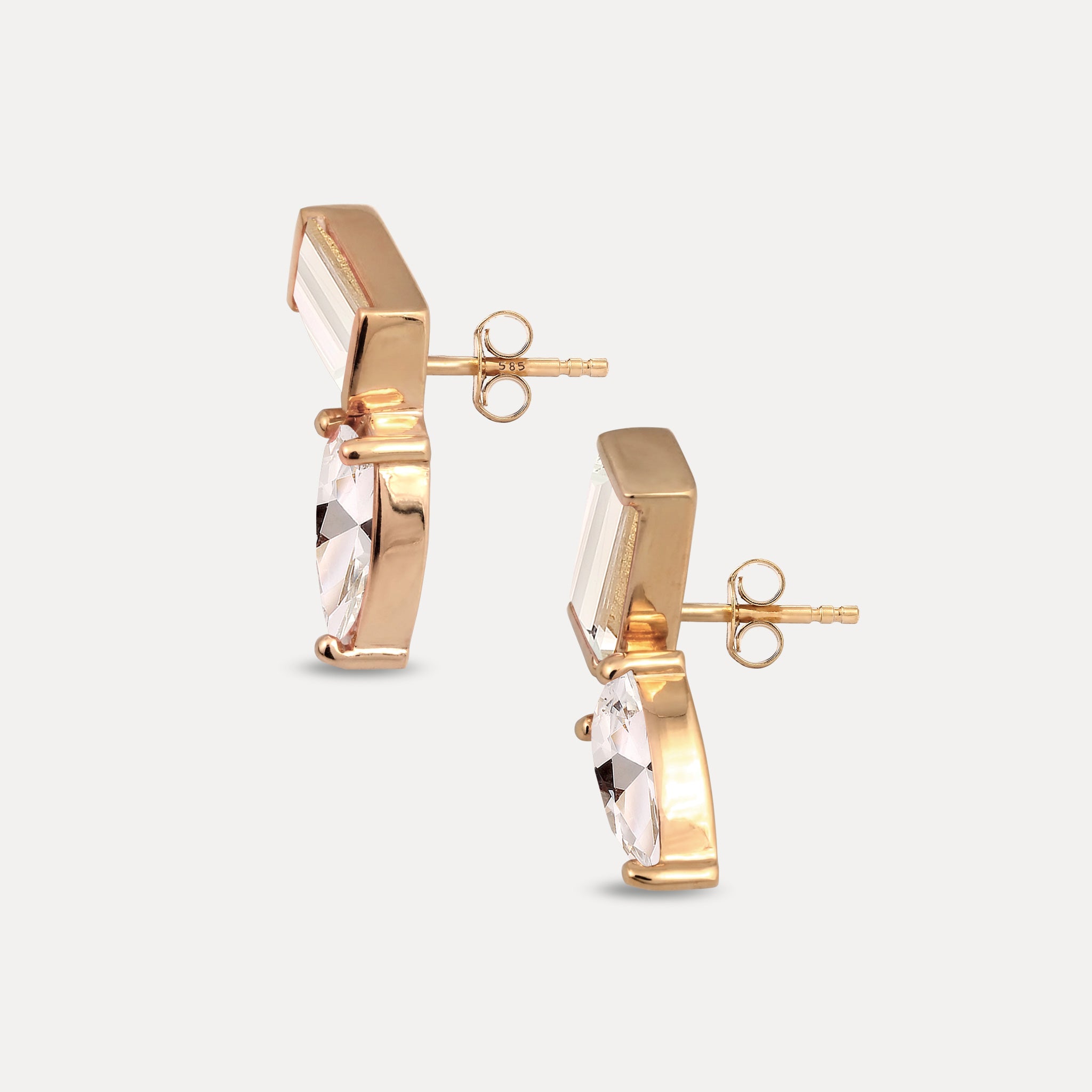 Stilnest Balance Dual Ohrstecker Beryll 585 Gold