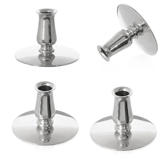 NKlaus Candle Holder Kerzenhalter Silber 4 Stück für 9mm Kerzen