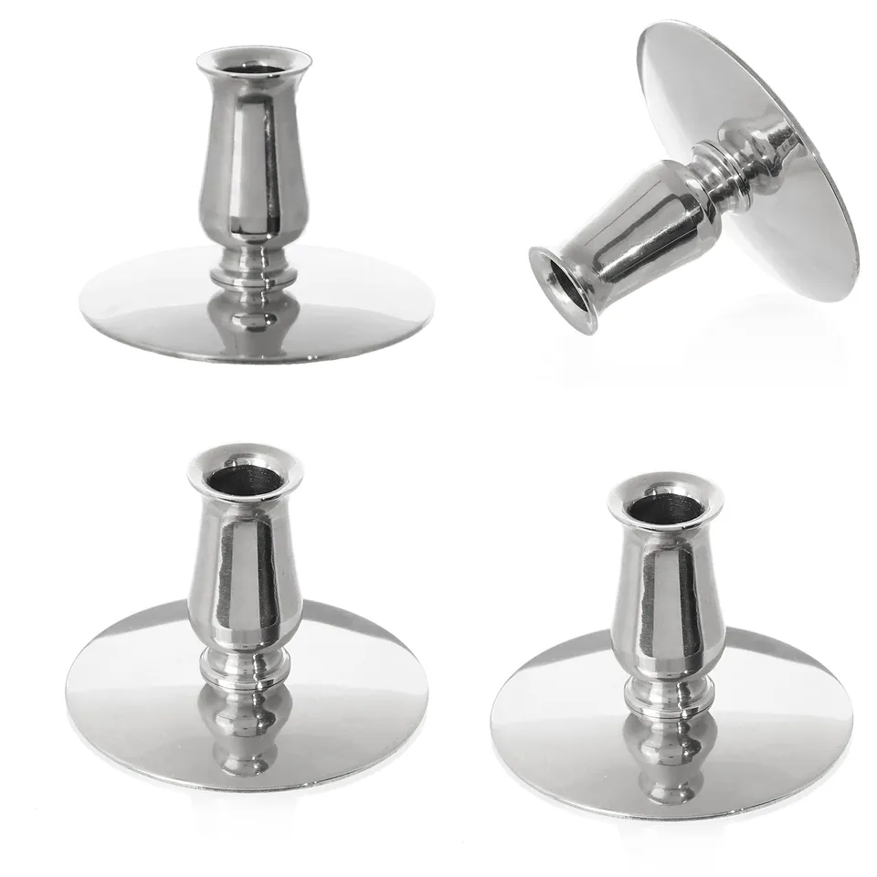 NKlaus Candle Holder Kerzenhalter Silber 4 Stück für 9mm Kerzen
