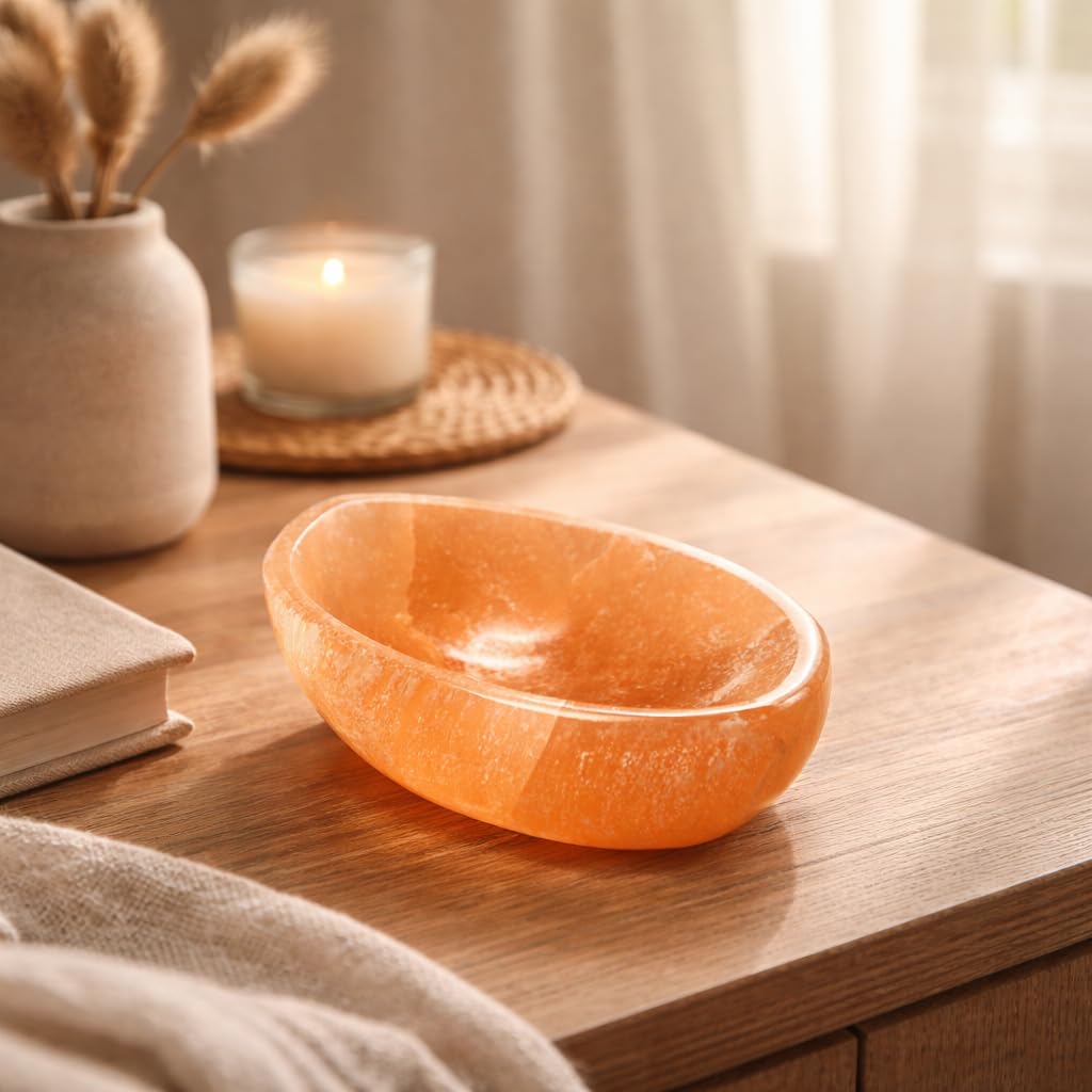 NKlaus Healing Crystals Selenit Schale Orange 10,5cm