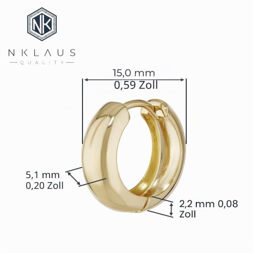 NKlaus JEWELLERY Klappcreolen 333 Gelbgold 15x5,1 mm