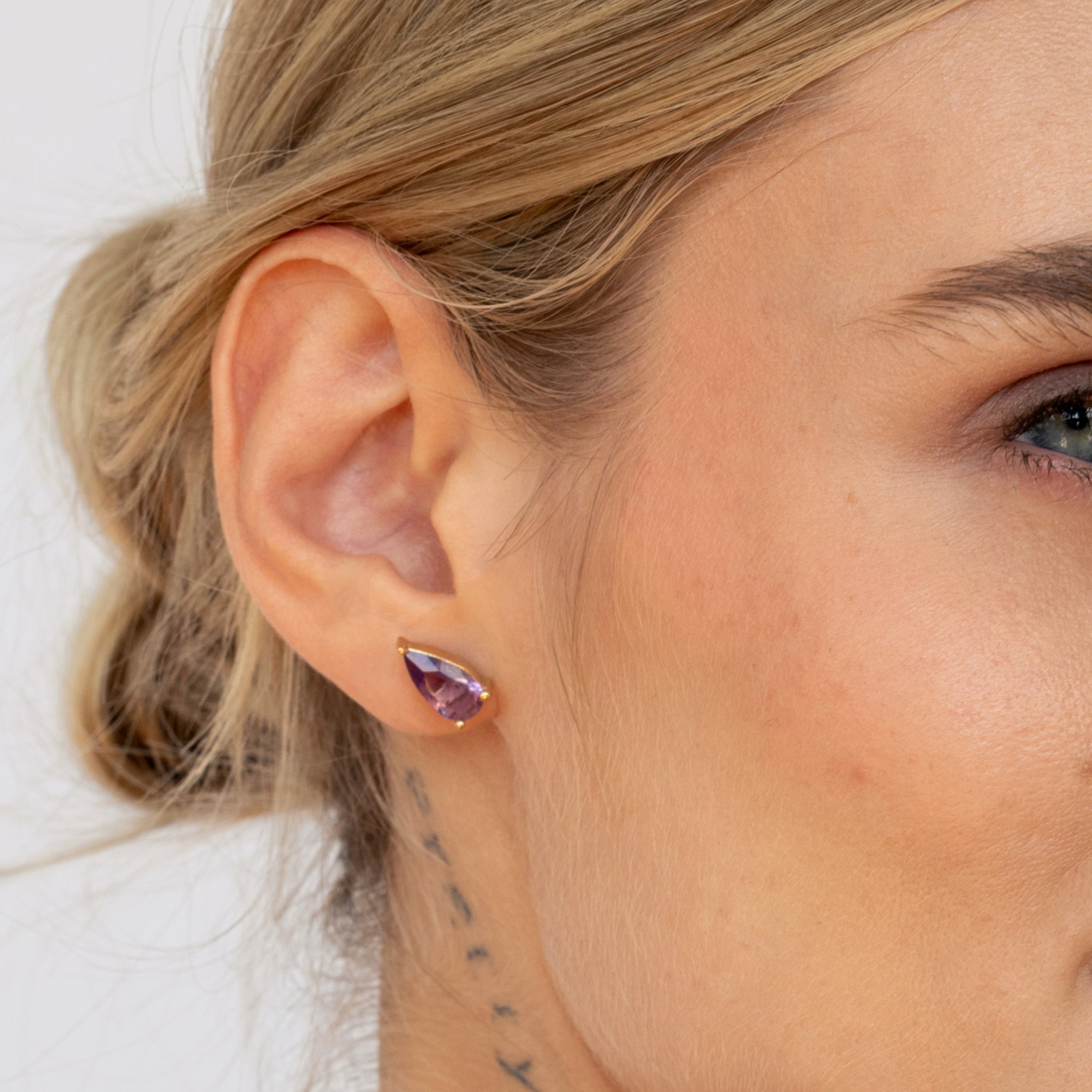 Stilnest Balance Drop Ohrstecker Amethyst 585 Gold Single