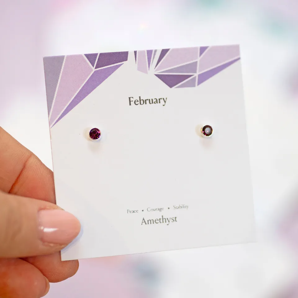 Joy by Corrine Smith Birthstone Ohrstecker Silber Minimalistisch