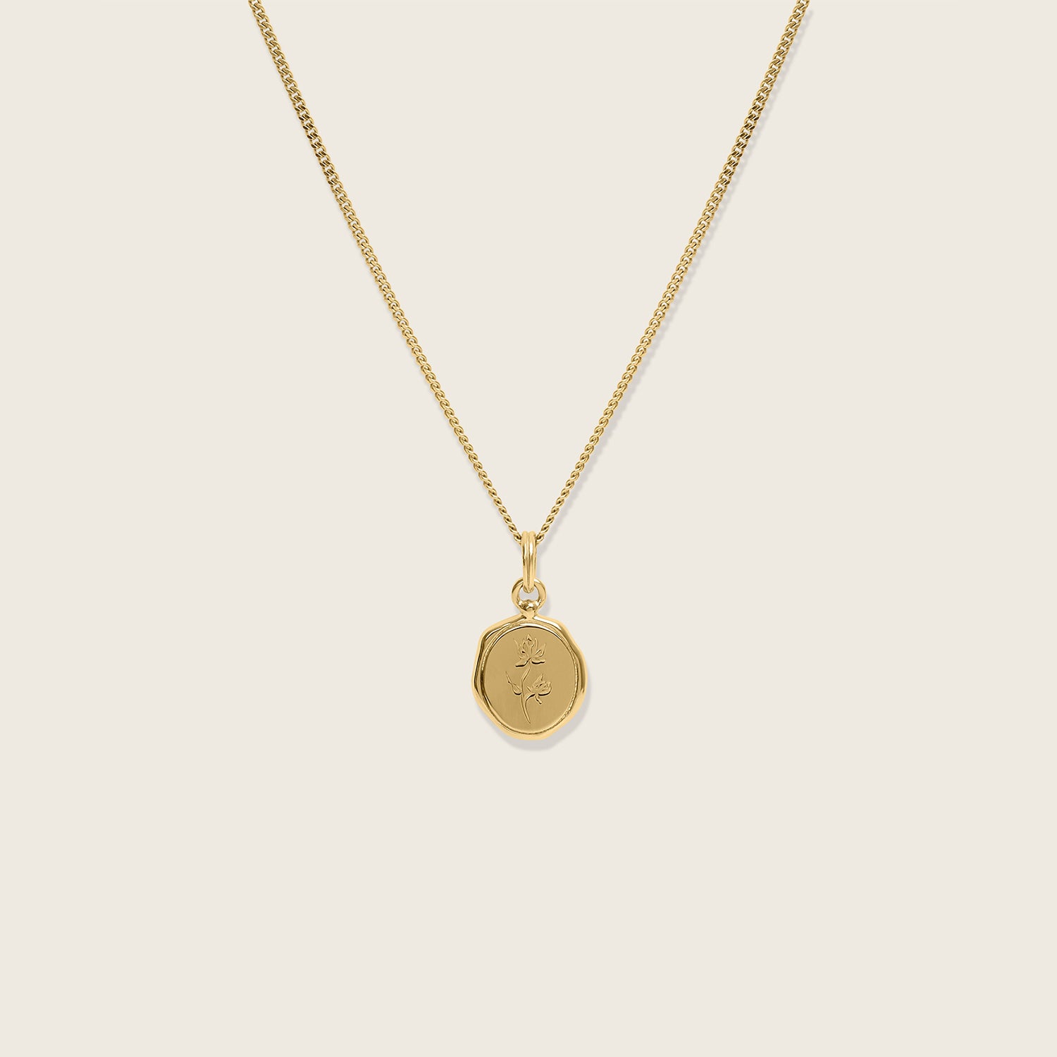 Stilnest Floral Seal Kette Gold Vermeil 45cm Panzerkette