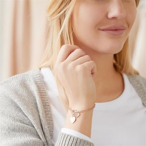 JEWLIX ID-Armbänder Herzarmband Rosé Silber Zirkonia