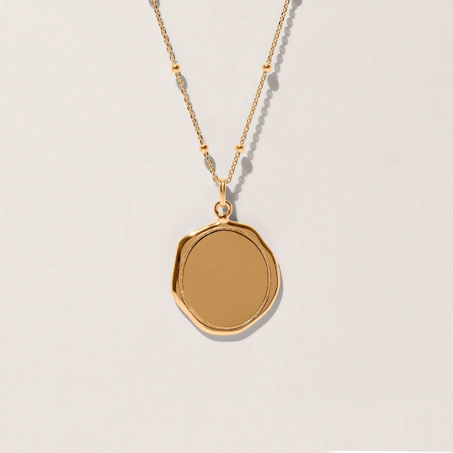 Stilnest Engravable Large Seal Halskette Gold Vermeil 45cm gravierbar