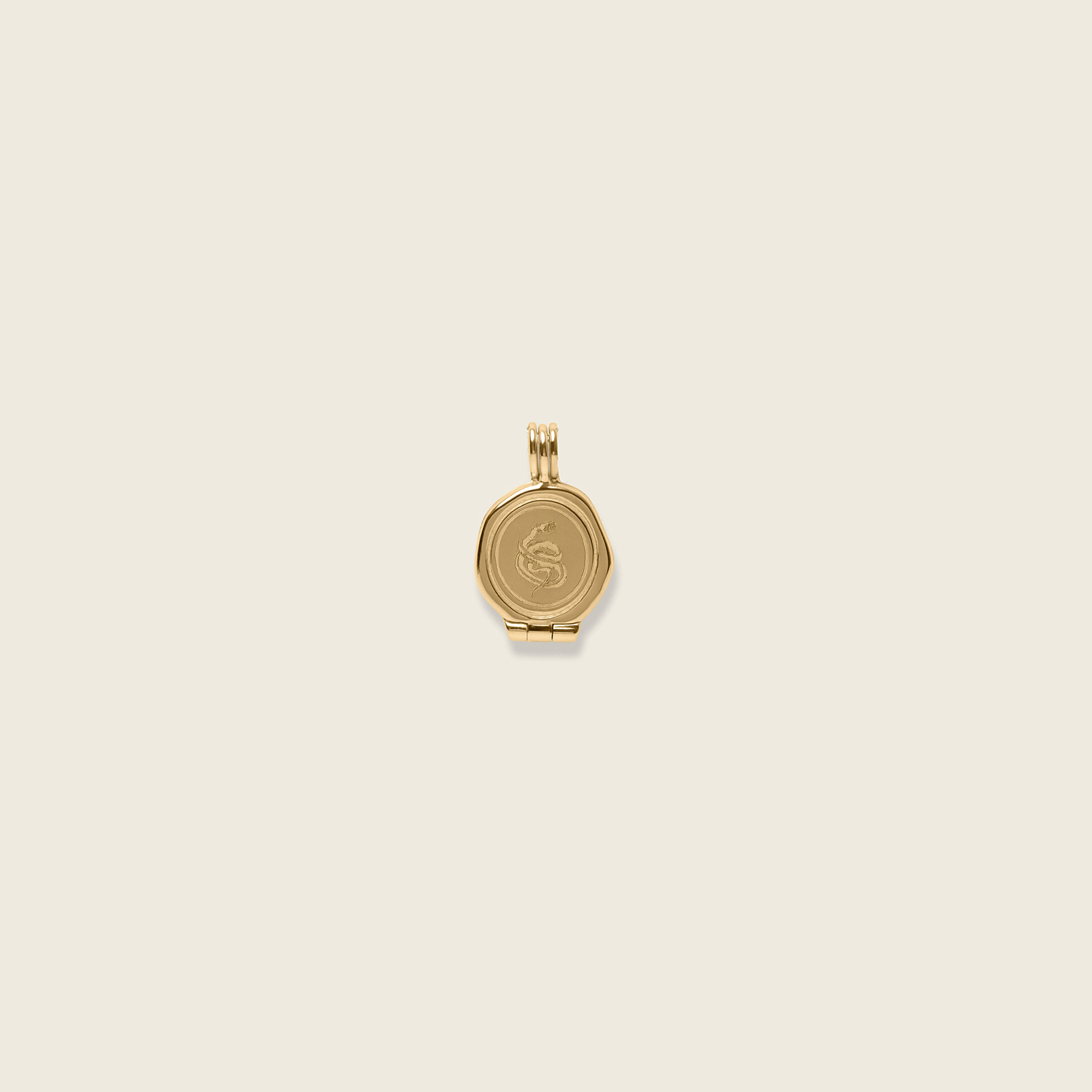 Stilnest Honey Bee Seal Medaillon Anhänger 585 Gold