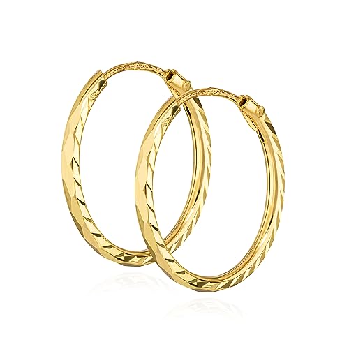 NKlaus Paar Creolen 333 Gelbgold Ohrringe 1,1 mm Gelbgold