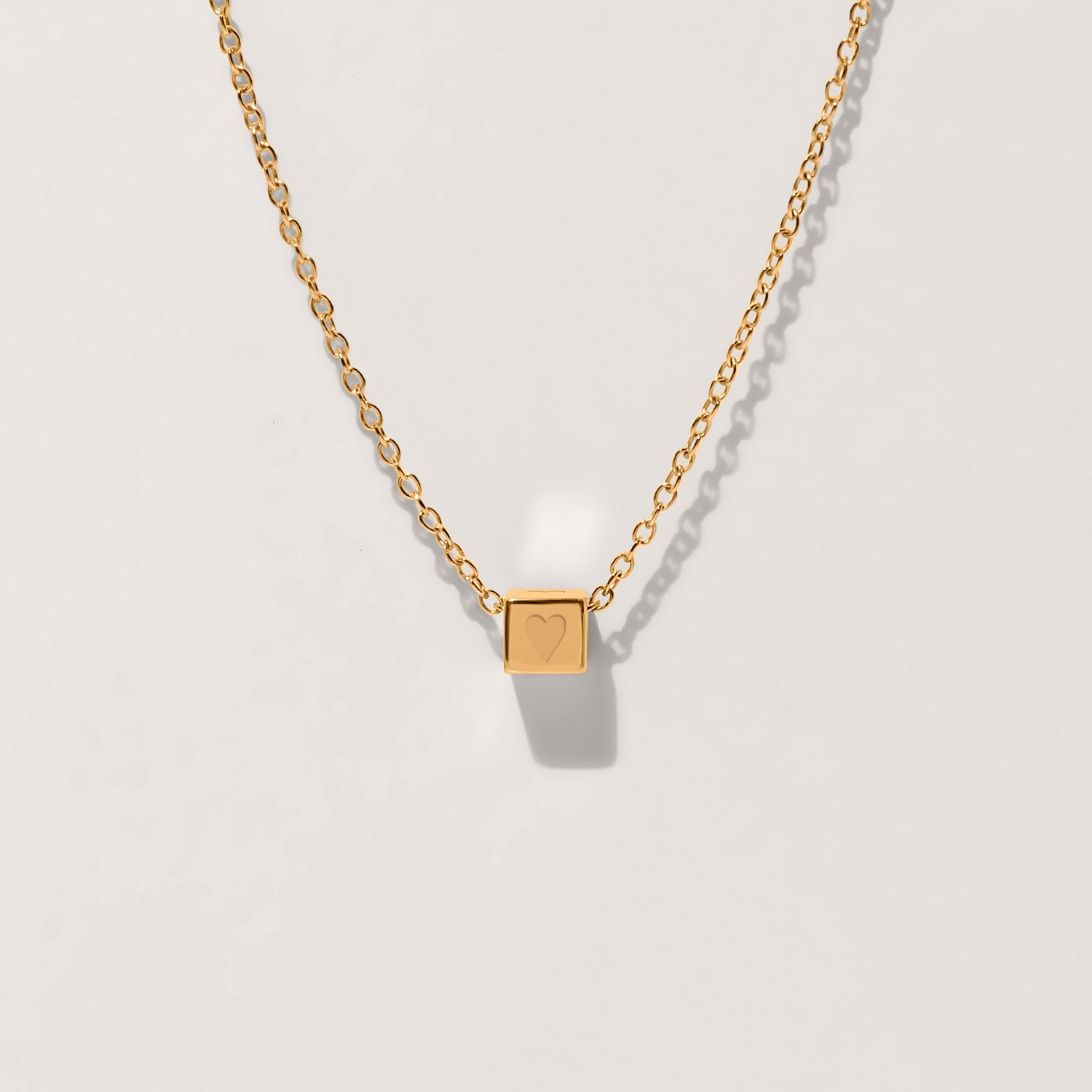 Stilnest Cube Halskette Ankerkette 45cm Gold Vermeil gravierbar