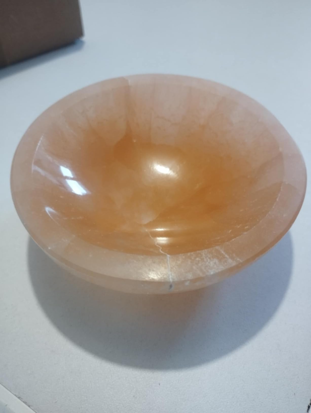 NKlaus Healing Crystals Pfirsich-Selenit-Schale 10 cm Kristallschale rund