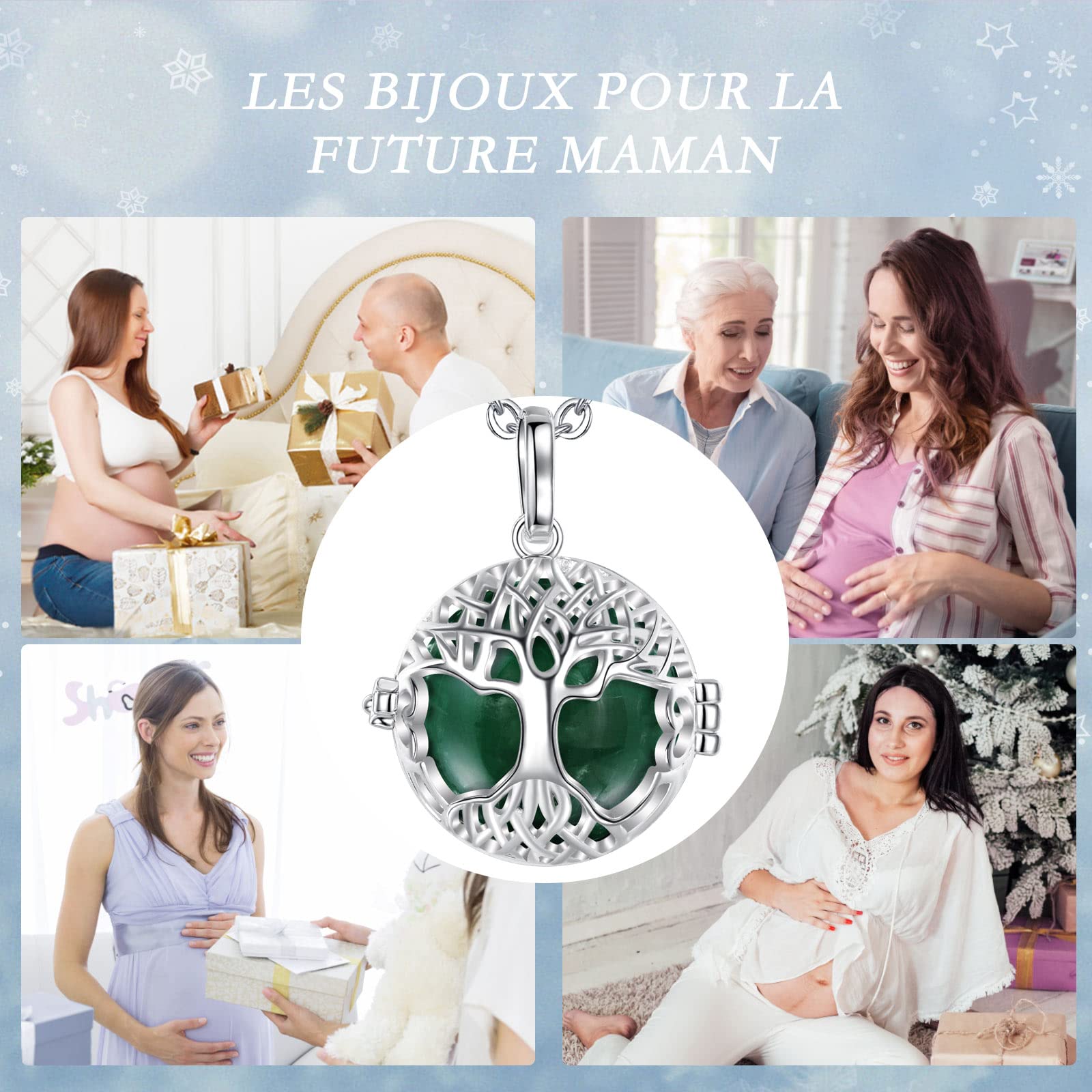 Eudora Harmony Bola Baum des Lebens Halskette 20mm Anhänger