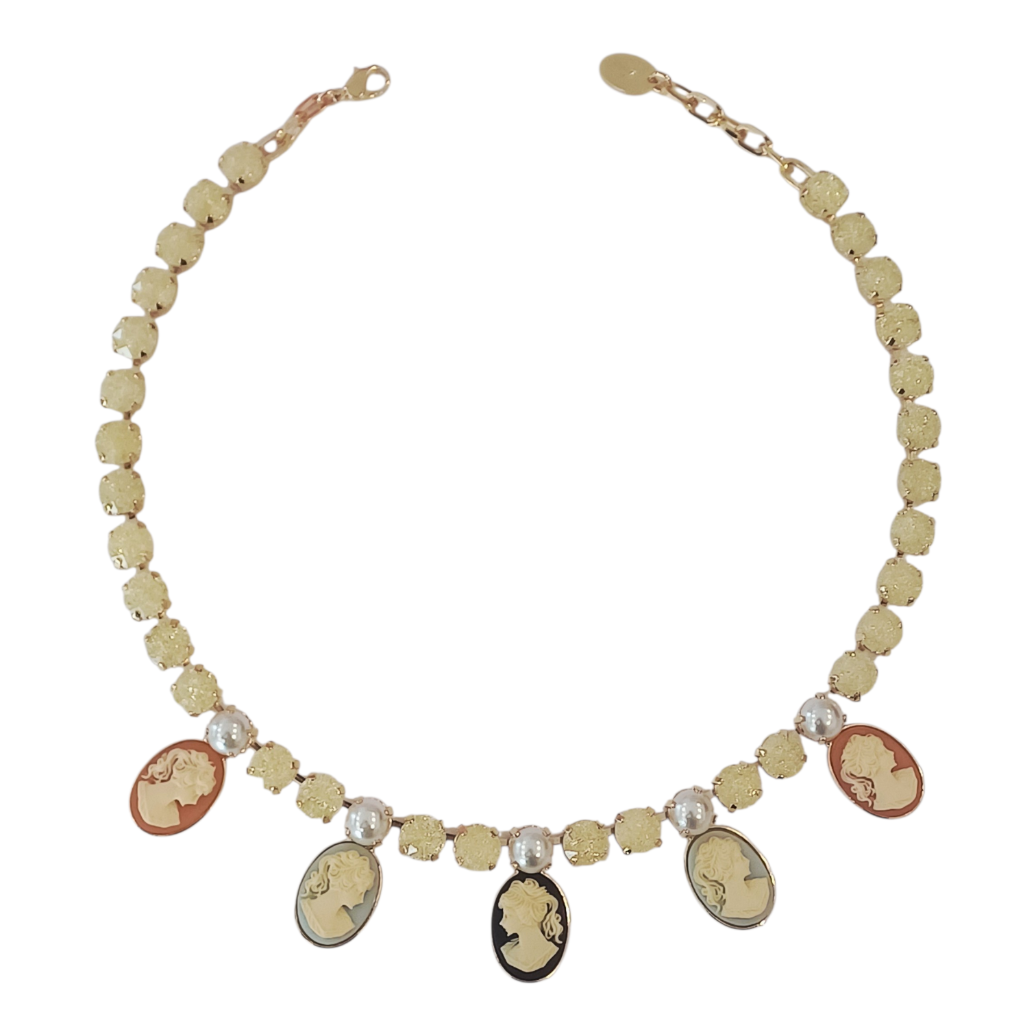 Alevá Bijoux Collane Katia Halskette Gold Kamee 40 cm