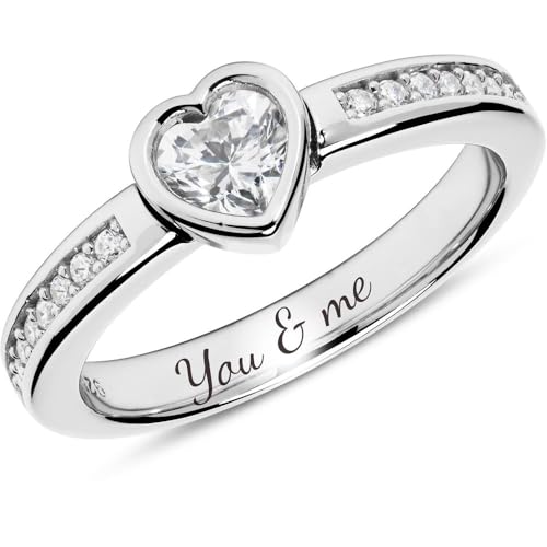 JEWLIX Herzring 925 Silber Zirkonia Verlobungsring