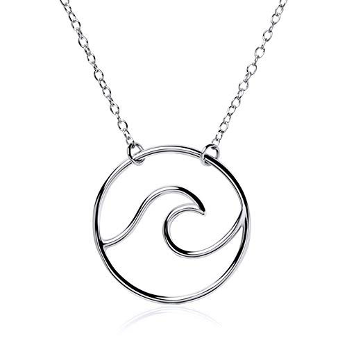 JEWLIX Kette Welle Anhängerkette 925 Silber Wellen-Anhänger