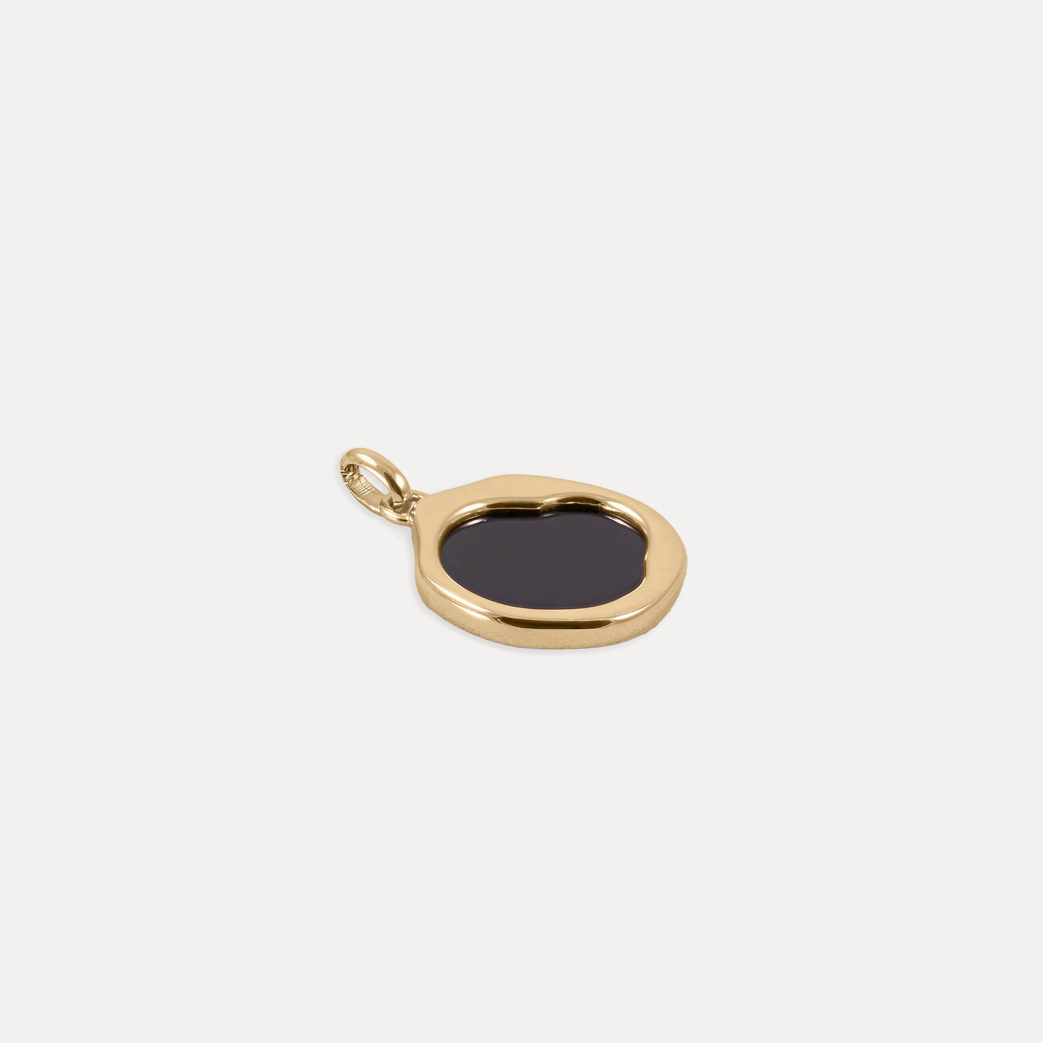 Stilnest Onyx Organic Anhänger 585 Gold 14k Massivgold Schwarz