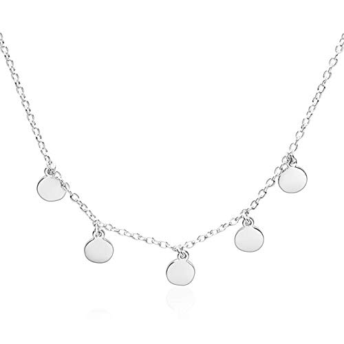 JEWLIX Runde Anhänger Kette 925 Silber Damenhalskette Silber