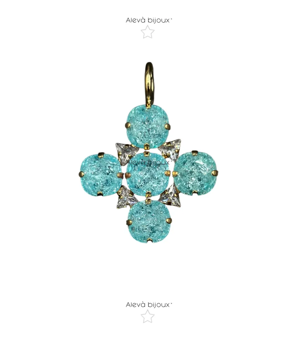 Alevá Bijoux Fiore Sparkle Anhänger Gold 4x4 cm