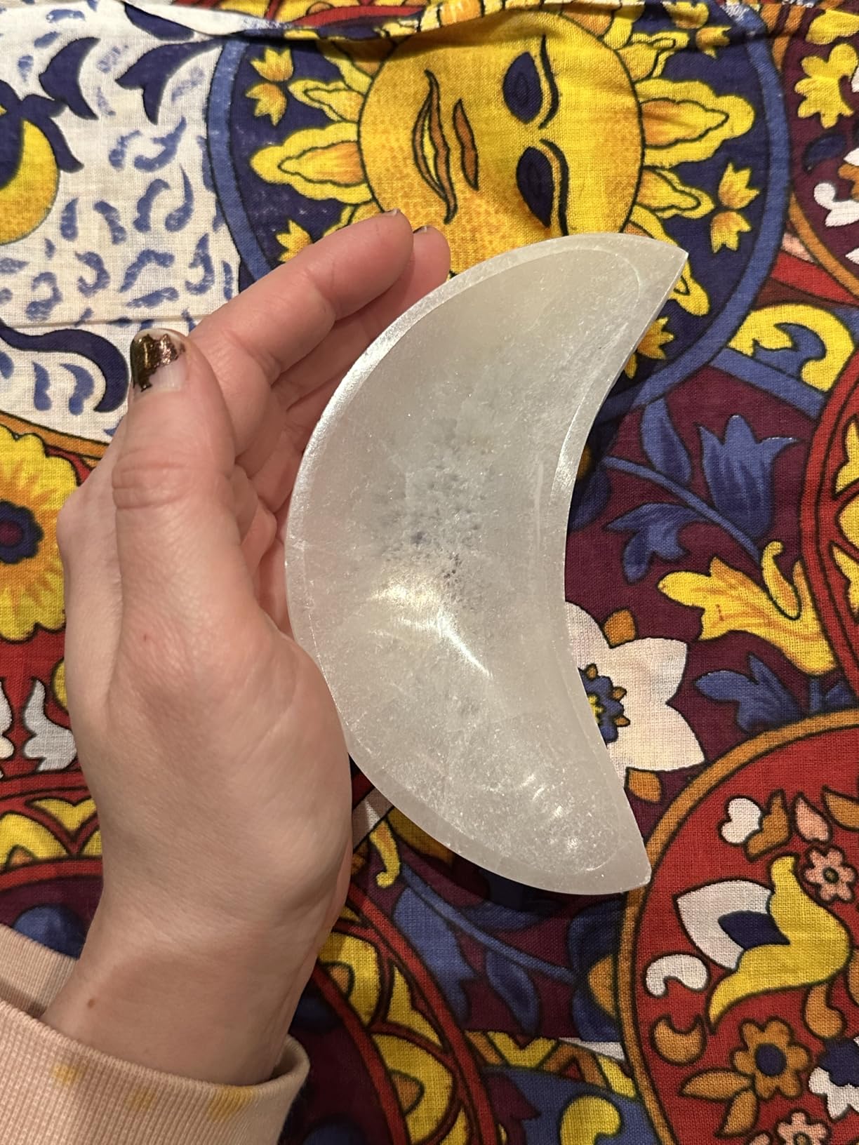 NKlaus HEALING CRYSTALS Selenit Schale Mond 11cm Heilsteine