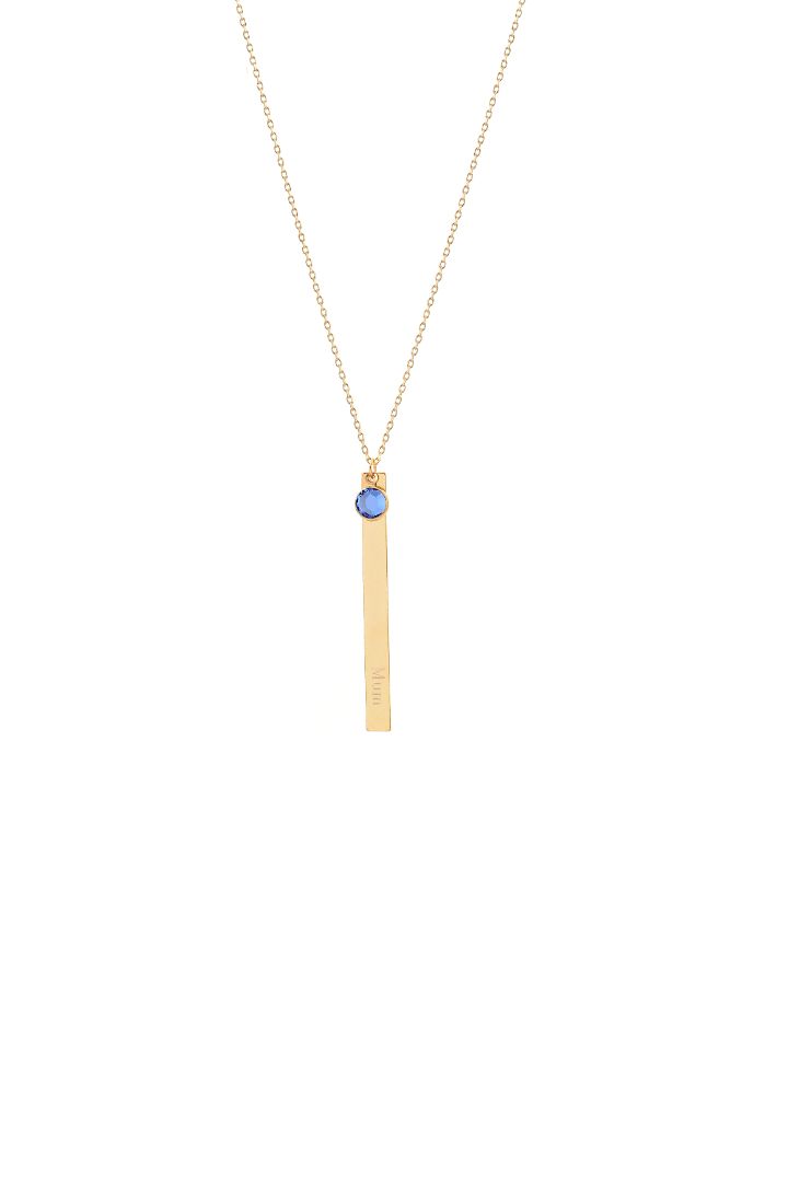 Joy by Corrine Smith Mum September Halskette Gold Gravur Bar