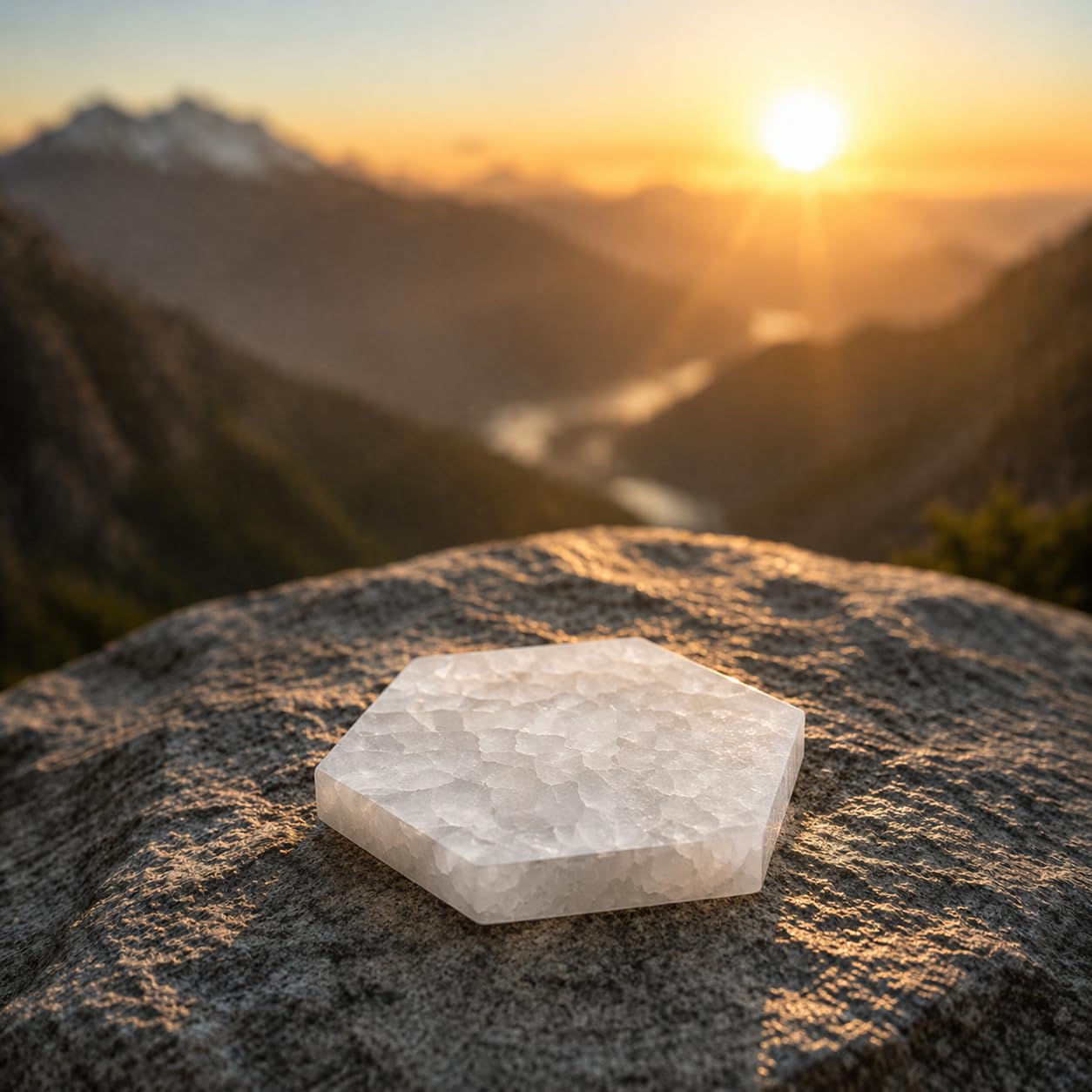 NKlaus Healing Crystals Selenit-Oktagon-Platte 7,5cm Edelstein