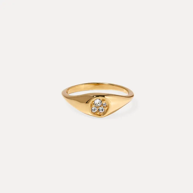 Stilnest Belong Pavé Ring Weiße Kristalle Gold Gr.52