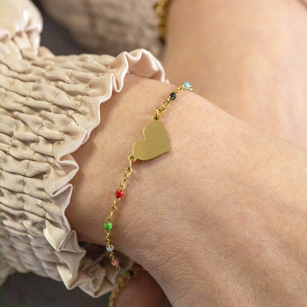 Joy by Corrine Smith Rainbow Armband Gold Herz Emaille 17,8 cm
