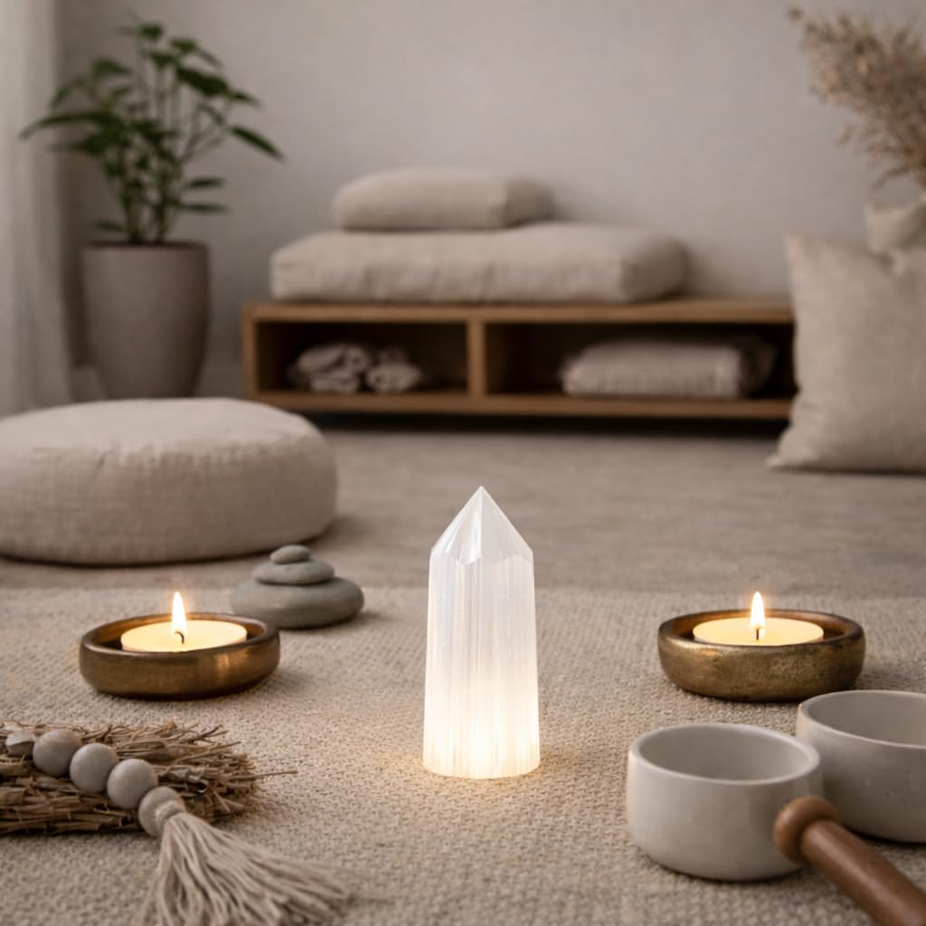 NKlaus HEALING CRYSTALS Selenit-Spitze 9x3 cm 1 Stück