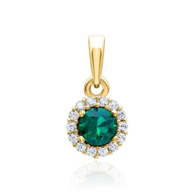JEWLIX Ketten mit Anhänger 375 Gold Zirkonia grün