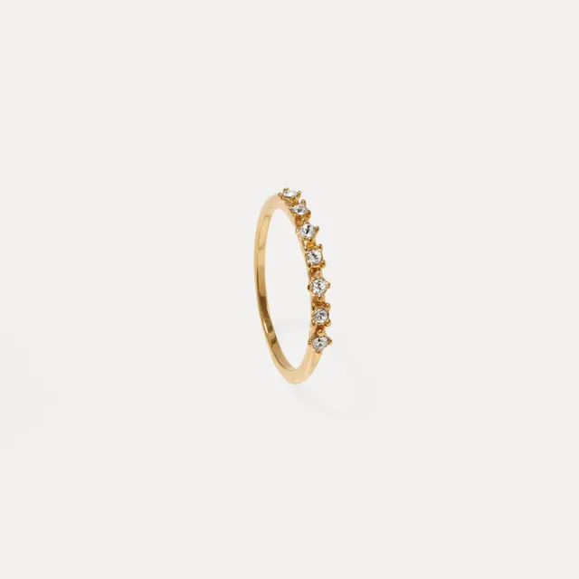 Stilnest Color Delight Ring Kristallring Weiß Gold 24k 49