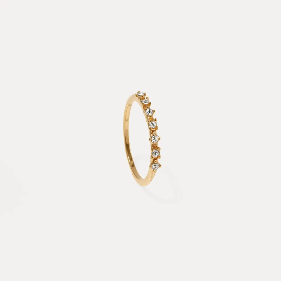 Stilnest Color Delight Ring Kristallring Weiß Gold 24k 49