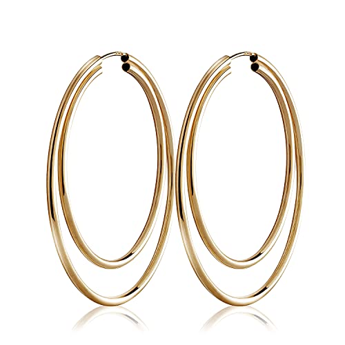 NKlaus 1189 Creolen 333 Gelbgold 50mm Damen Paar