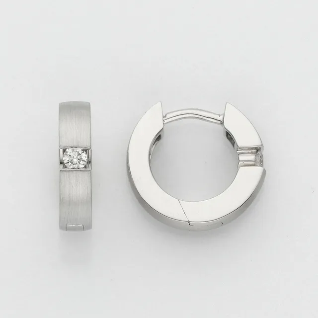 Eugen Rühle Creolen Brillant 0,09ct Ohrringe Gelbgold