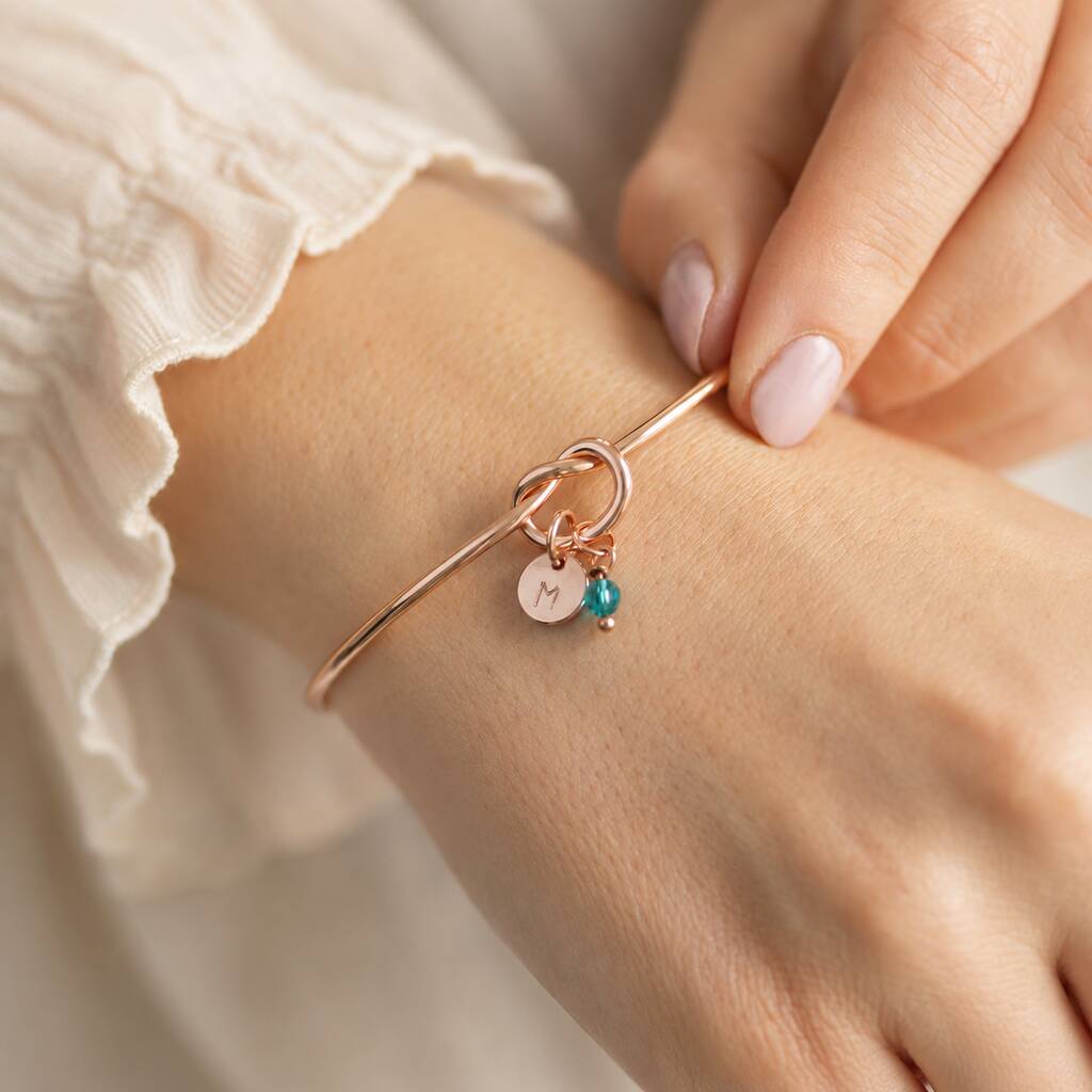 Joy by Corrine Smith Friendship Knot Bangle Roségold Geburtsstein
