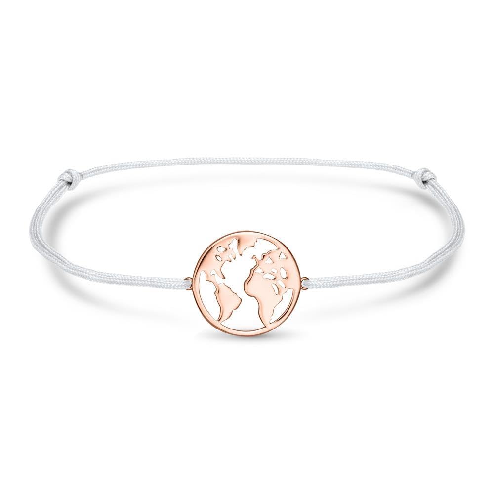 JEWLIX ID-Armband Welt Textil grau Silber Rosé