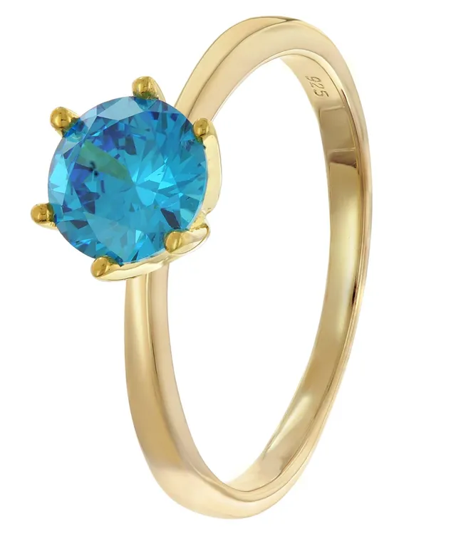 trendor Ringe Damenring 56 Silber Vergoldet Blautopas